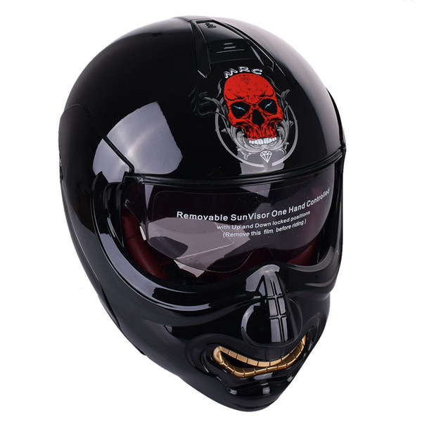 Skull Face Motorcycle Helmet Modular Flip Up Helmet Motorcycles Chopper Retro Biker Vintage Cruiser Art Ghost Helmets