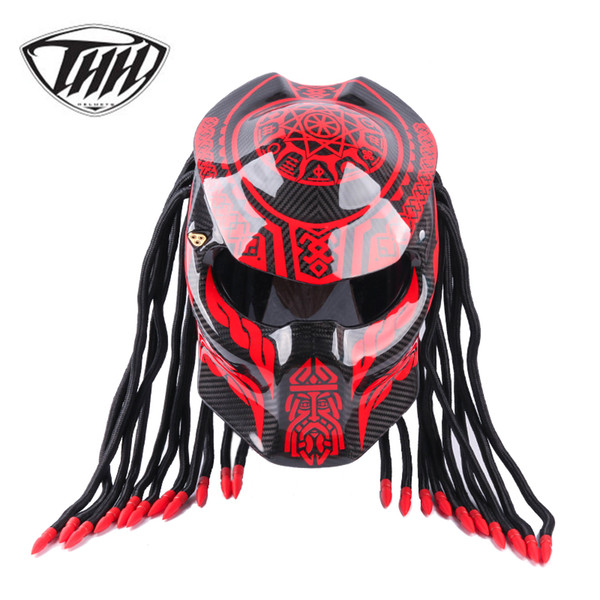 Red gossip  carbon fiber motorcycle helmet iron full face moto helmet DOT certification High quality
