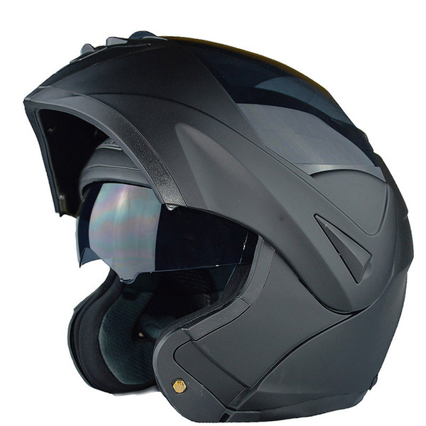 New with inner sun visor flip up motorcycle helmet safety double lens winter racing motos helmet dot approved capacete