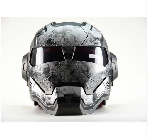 War Machine gris hombres mujeres IRONMAN Iron Man casco motocicleta casco medio abierto cara ABS motocross