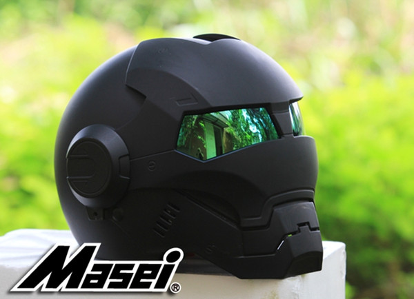 Original MASEI 610 IRONMAN Motorcycle Skull Open Face Helmet Casco Capacete Flip Up Motorcycle Helmet DOT approved motorbike automic man