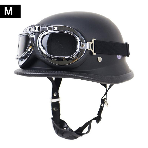 German Helmet Locomotive Retro Helmet Motorcycle Outdoor Riding Half with Glasses