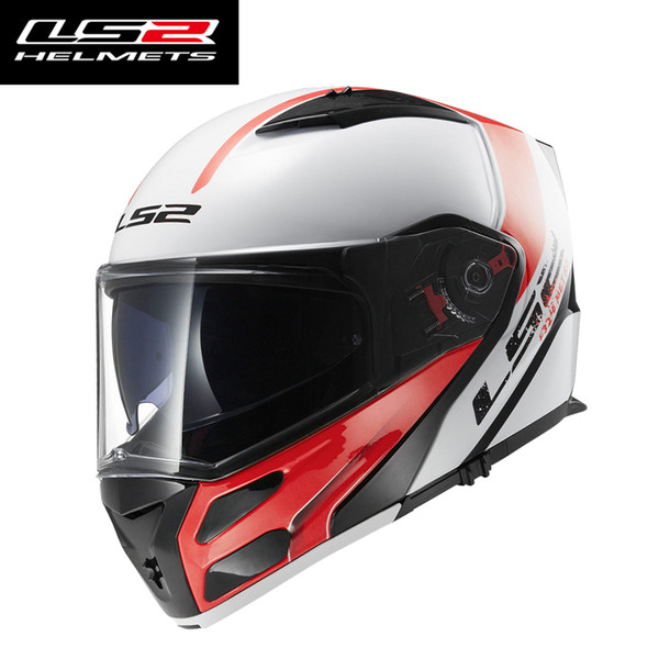 LS2 Flip up motorcycle helmet double lens full face helmet racing motorbike FF324