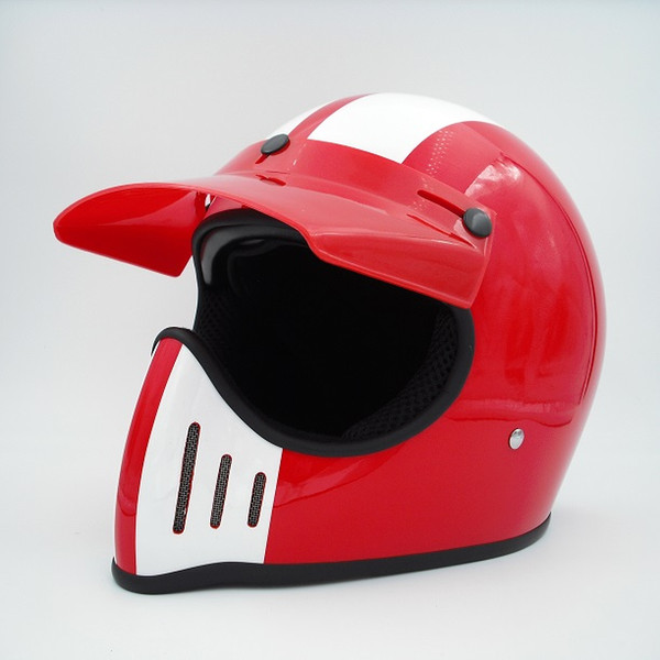 Motorcycle custom helmet Fiberglass full face cross Vintage shield visor helmet street custom safe protective cafe racer like bell