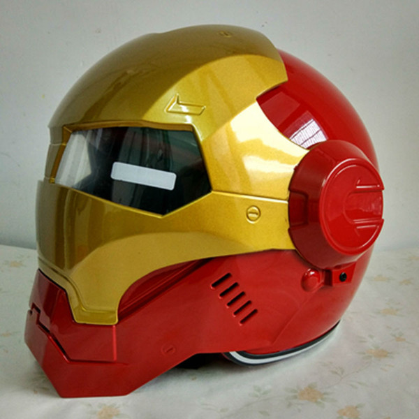 MASEI Gold / Red IRONMAN Iron Man helmet motorcycle helmet half open face helmet casque motocross red 610 M L XL free shipping