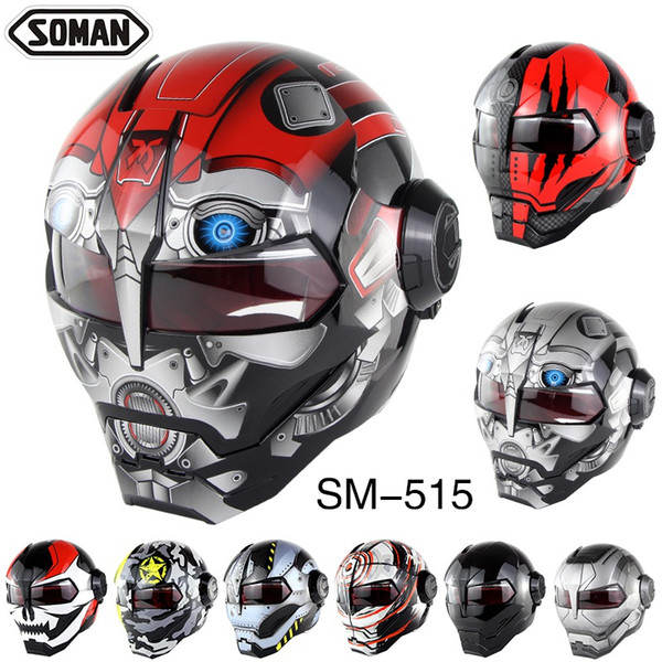 New Motorcycle Helmet Ironman Style Motor Bike Safety Casco Motocross Capacete Casque DOT Personality Headgear