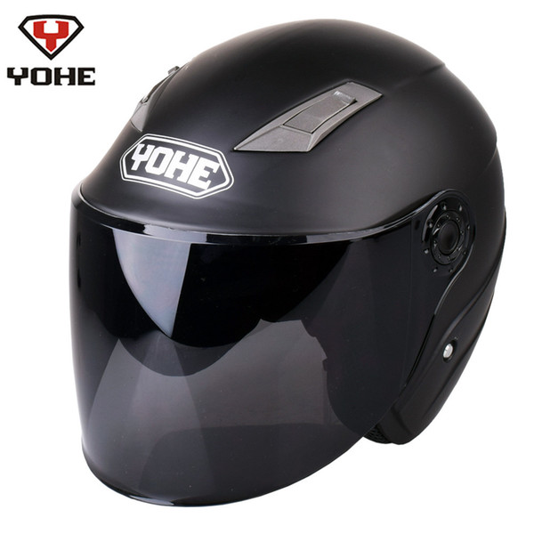 YOHE Motorcycle Open Face Helmet Casco Moto Casque Moto Scooter Helmets Matt Black Men Women Summer Capacetes de Motociclista