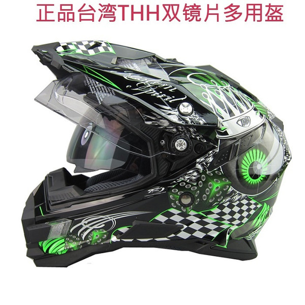 Wholesale-free shipping 2015 new design THH off road Motorcycle motocross helmets casco capacetes, dual lens, rock star cross ATV Bicycle