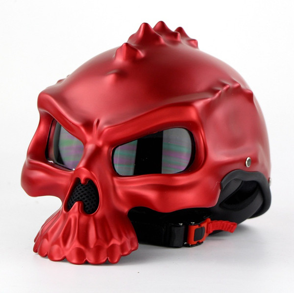 CG489 Skull Motorcycle Helmet Half Face Helmets Motorbike Capacetes Casco Retro Casque