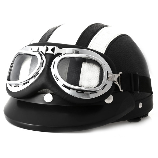 Hot Sell Retro Style Motorcycle Helmet 54 - 60CM with Goggles Sun Shield Necklet Light and Durable Protecting Head