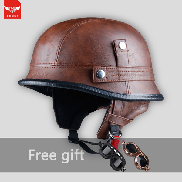 Retro vintage Open Face Half Leather Helmet Moto Motorcycle Helmets Motorcycle Motorbike Vespa harley cafe racer