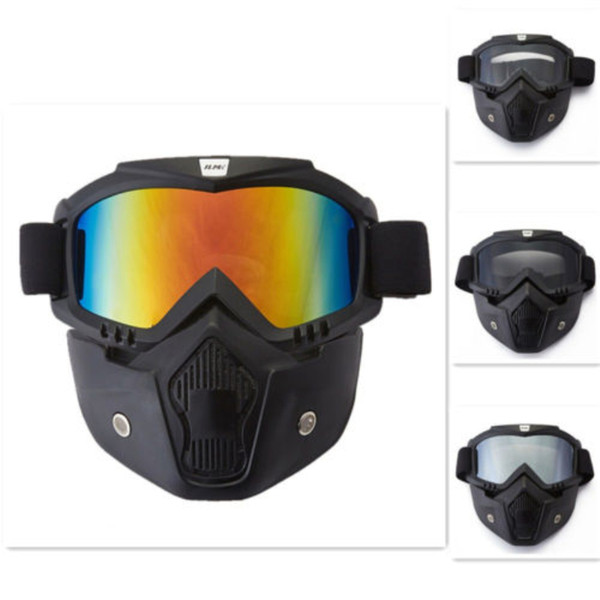 Motorcycle Helmet Face Masks Riding Goggles Glasses Removable Helmet Masks Air-soft Glass Fits for Powers-ports Paintball