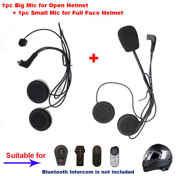 2PCS Freedconn Microphone Headphone Ear Speakers Parts Suit for T-COMVB TCOM-SC FDC-01VB COLO TCOM-02 Motorcycle Helmet Intercom