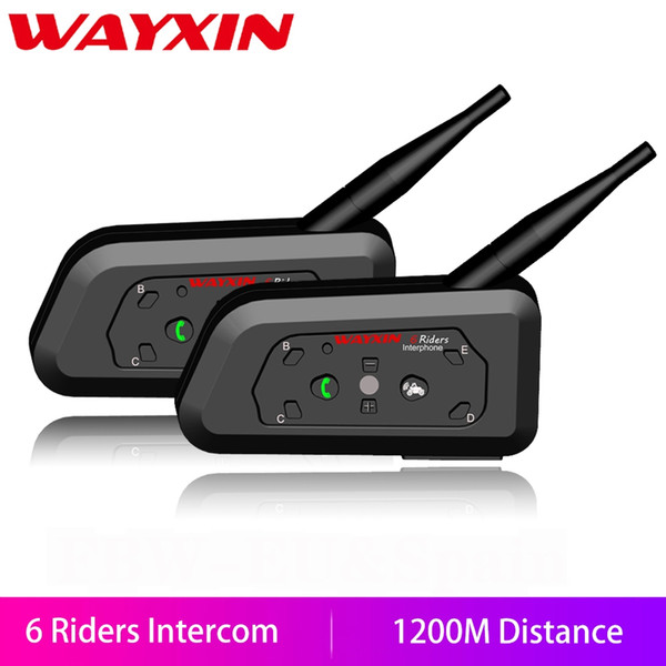 2018 Wayxin R6 Motorcycle Bluetooth Helmet Headsets Intercom for 6 riders BT Wireless intercomunicador Interphone MP3 without Charger