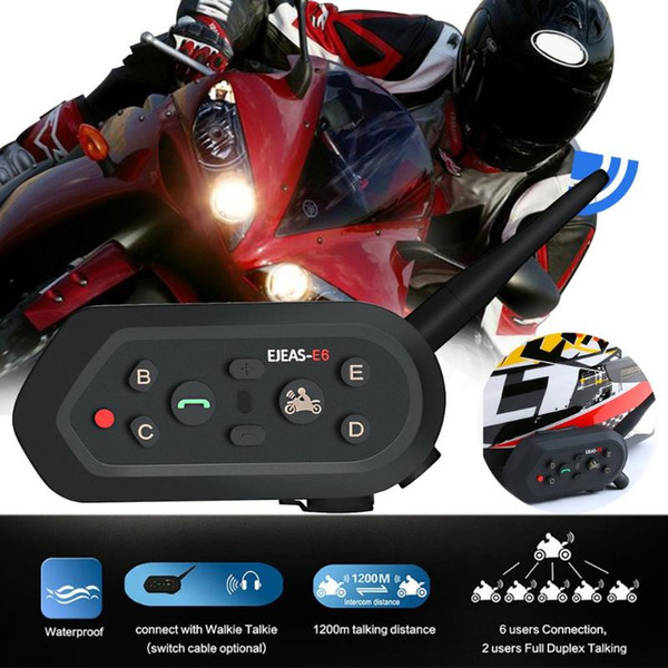 1 Motorcycle Walkie-talkie Headset Outdoor Full-duplex Real-time Call Wireless Helmet Intercom Headset E6