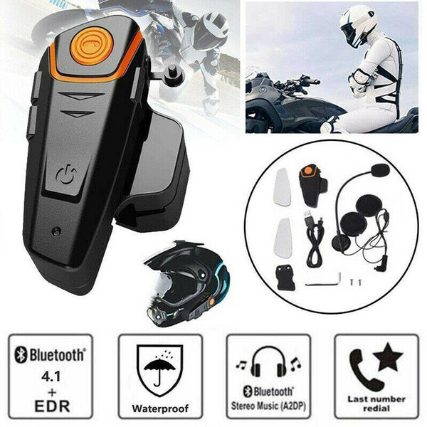 Waterproof 1000m Motorcycle Helmet Bluetooth Headset Motorbike Outdoor