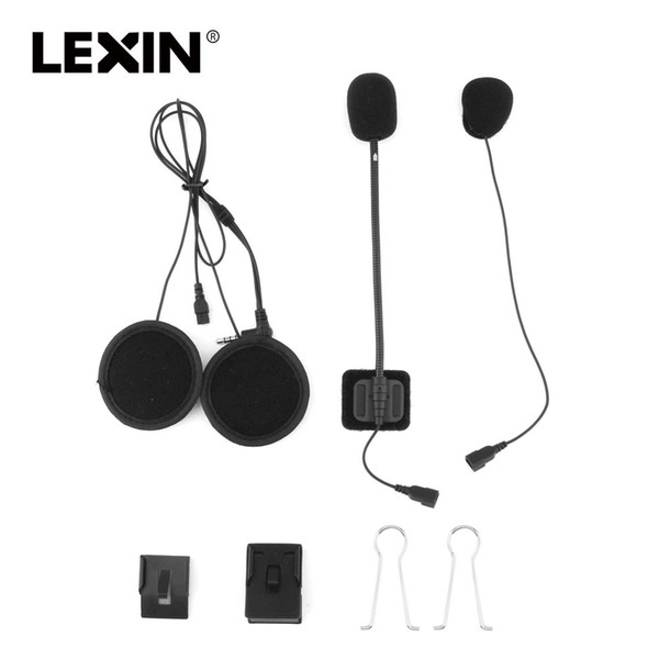 Helmet Headsets LEXIN LX-B4FM intercom headset&clip set for full/half helmet with High quality and Loud Sound Bluetooth Headphone Jack Plug