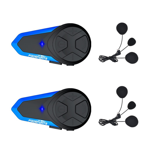 otorcycle Electronics Headset Fodsports 2 pcs BT-S3 Motorcycle Helmet Bluetooth Intercom Motorbike Helmet Headset Waterproof BT Interpho...