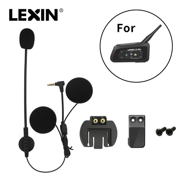 accessories mp3 Brand Lexin intercom Headset & Clip Set Accessories for LX-R6 Bluetooth Helmet Interphone Intercom Headphone Jack Plug