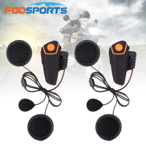 Helmet Headsets Fodsports BT-S2 Pro motorcycle helmet headset intercom moto wireless bluetooth waterproof interphone with FM soft microphone