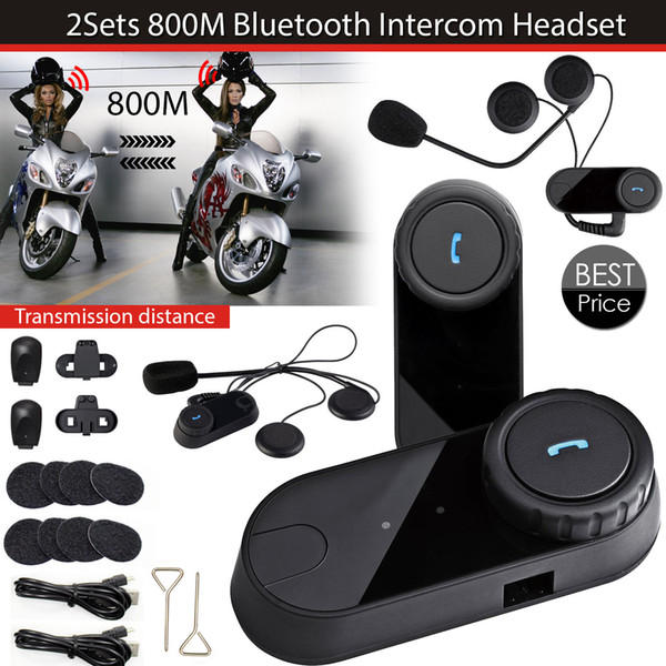 2sets/Lot Newest Bluetooth Helmet Intercoms FM Radio Motorcycle Helmet Bluetooth Intercom Headphone BT Headsets TOM-VB