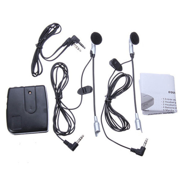 1 PAIR Motorcycle Helmet to Helmet Intercom Set 2 Headsets MP3 Input Microphone