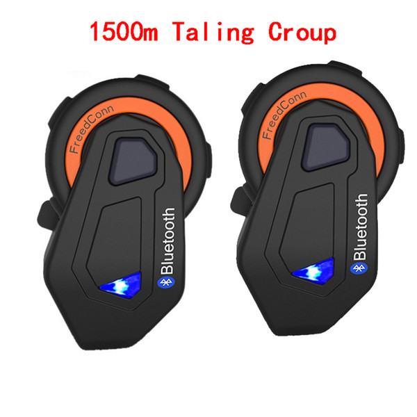 2Pcs/Lot 1500m Bluetooth Motorcycle Helmet Headset Motorbike Casco Helmet Walkie-talkie Earpiece T-MAX BT Intercom