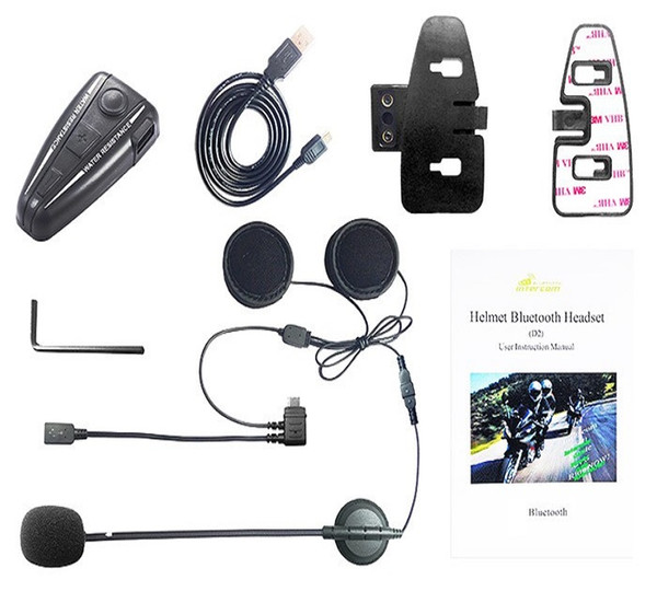 Bluetooth Motorcycle Intercom Motorbike Helmet Interphone / FM Radio / GPS Intercom 4 Buttons Operation Bluetooth 3.0 D2 500m