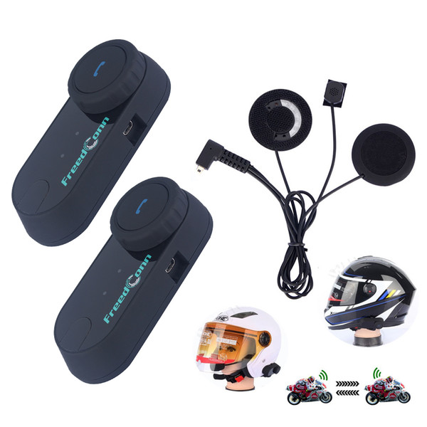 FreedConn 2Pcs/Set FM Radio Rider to Rider Intercom Motorcycle Helmet Bluetooth BT Intercom Headset Helmet Bluetooth Intercom Headphone