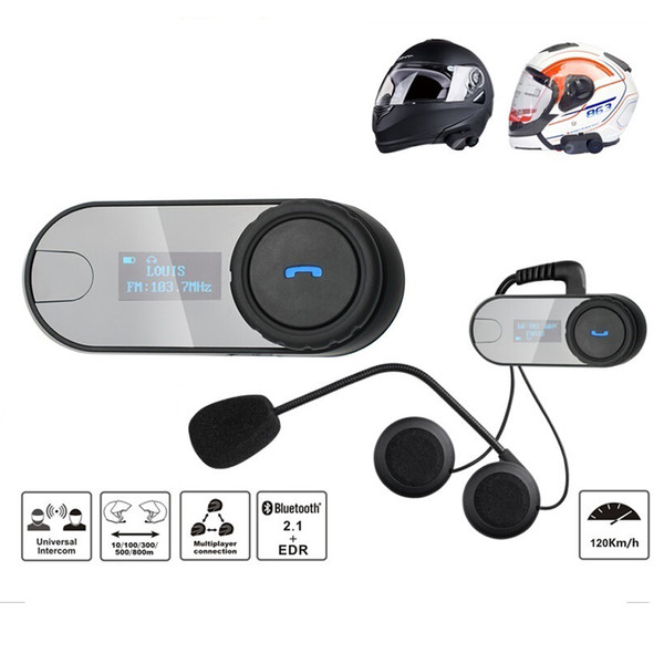 FreedConn 1Set Bluetooth Intephone Motorcycle Helmet Intercom Headset LCD Screen with FM Radio TCOM-SC BT Wireless Bluetooth Helmet Headset