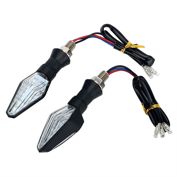 ITimo Motorcycle Flasher 1 Pair LED Turn Signal Lamp Motorbike Indicator Light Dual Color Blue & Amber Blinker Light 12 Led