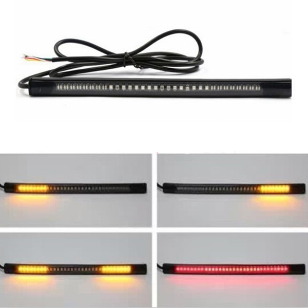 48LED Flexible Motorcycle License Plate Light With 50CM Cable Wire Red And Amber Tail Brake Stop Turn Signal Lamp TYTD048