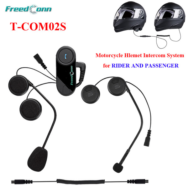 FreedConn Wireless Bluetooth Motorcycle Interphone Helmet Bluetooth Helmet Interphone Headset for Rider and Passenger Pillion Talking System