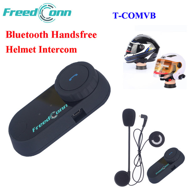 Freedconn T-COMVB BT Interphone System Wireless Interphone 800M 2 Riders Intercom with Headset FM Radio Bluetooth Motorcycle Helmet Intercom