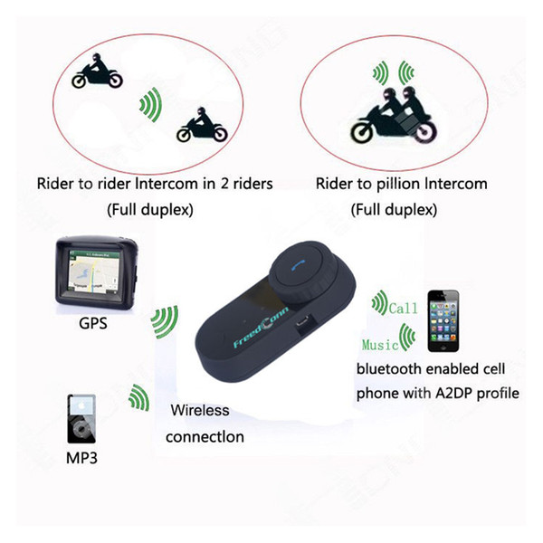 FreedConn T-COMVB Original Bluetooth Motorcycle Helmet Intercom Interphone Headset+FM Radio 800M Motorcycle Intercom for Rider