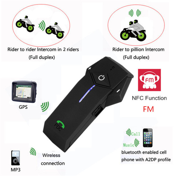 Freedconn 1000M Motorcycle Helmet Bluetooth Intercom Interphone Headset Intercomunicador with NFC FM Function + L3 Remote Control Interphone