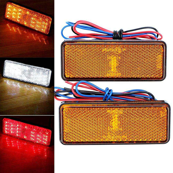iTimo 1 Pair Universal Motor Tail Brake Lights Indicator Lamps For Harley Motorcycle Lighting Reflector White/Red/Amber