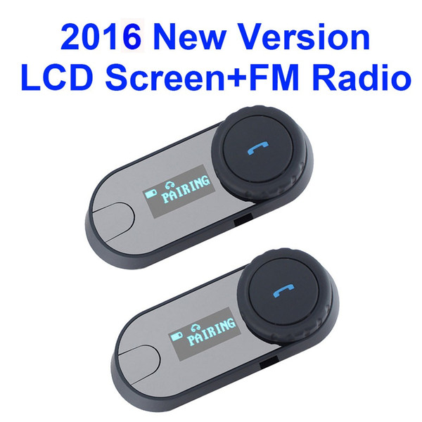 FreedConn TCOM-SC 2PCS/SET LCD Screen BT Bluetooth Motorcycle Helmet Intercom Headset with FM Radio Wireless Helmet Interphone for Riders