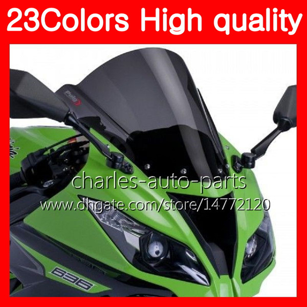 100%New Motorcycle Windscreen For KAWASAKI ZX6R 13 14 15 16 ZX-6R 6 R ZX 6R 2013 2014 2015 2016 Chrome Black Clear Smoke Windshield