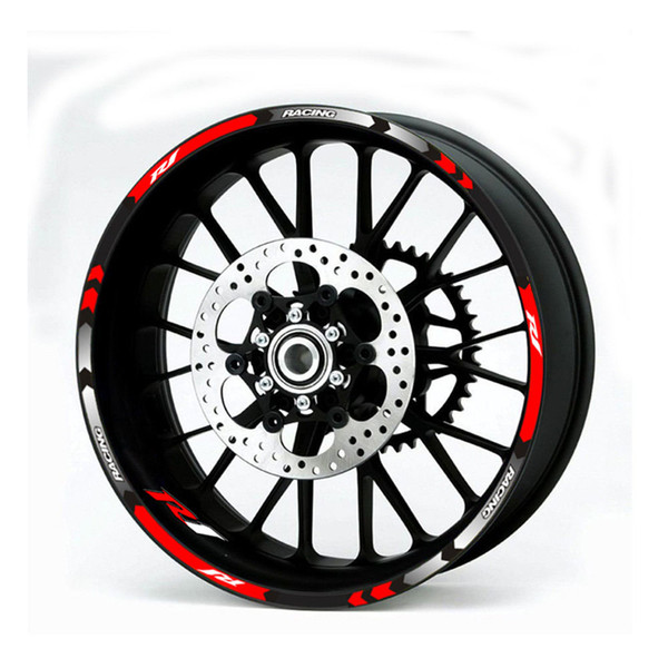 New high quality 12 Pcs Fit Motorcycle Wheel Sticker stripe Reflective Rim For Yamaha YZF R1