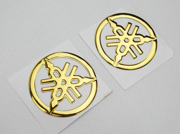 40mm Tuning Fork Tank Fairing Emblem Decal Sticker For Yamaha Racing 3D Gold