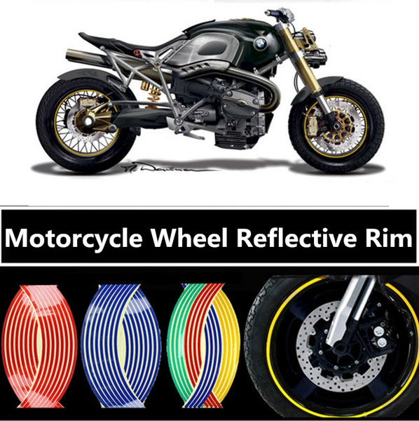 16 Strips/Set DIY Reflective Tape Car Motorcycle Rim Stripe Wheel Decal Stickers Car Rim Tape Sticker Motorcycle Decoration