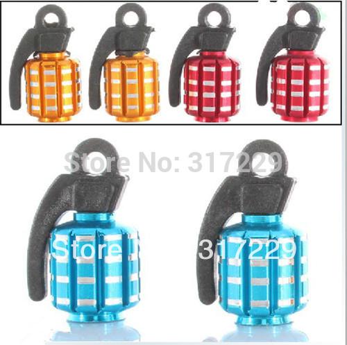 New 8Pcs Metal Grenade Design Motorcycle Car Bike Tire Tyre Air Valve Dust Caps 4 Colors