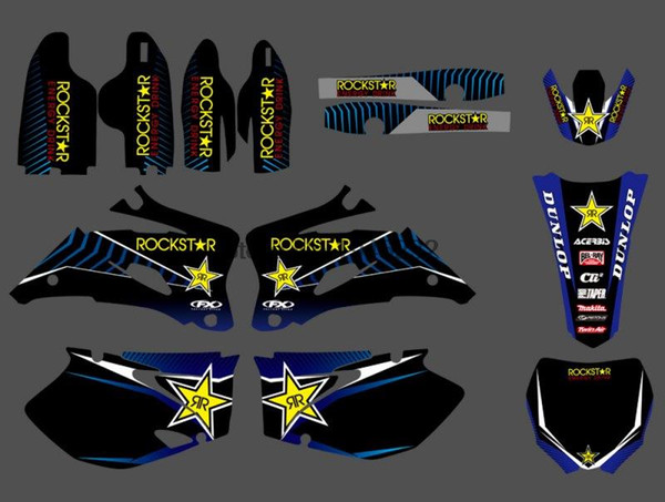 0201 Star Blue&Black New Style TEAM GRAPHICS&BACKGROUNDS DECALS STICKERS Kits FIT for Yamaha YZ250F YZ450F 2006 2007 2008 2009