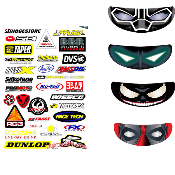 Big Size Whole Set 45cm x 30cm Wrap Graphic Bike Vinyl Sticker + Removable Motorcycle Bike Helmet Visor Sticker Cool Decal