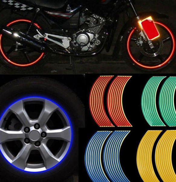 18inch Motorcycle RIM Stripe Wheel Decal Tape Sticker Reflective Motorcycle Wheel Stickers Car Tape Sticker KKA6508