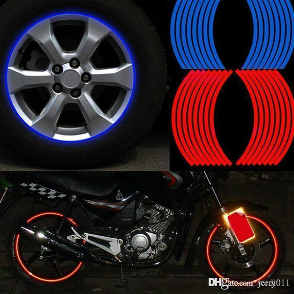 Polyethylene Terephthalate Wheel Sticker Reflective Rim Stripe Tape Bike Motorcycle Car CAR-0052