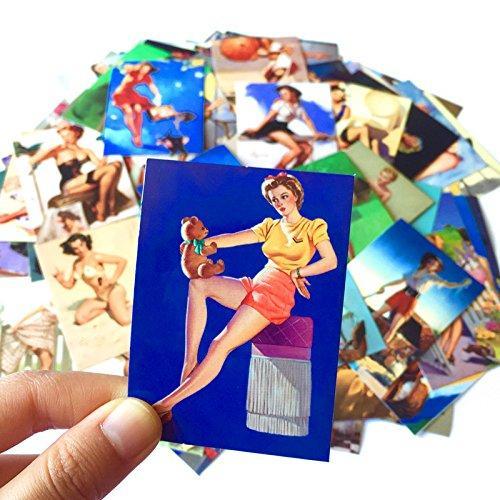 100Pcs PinUP Girls Blonde Bombshell Pin Up Pin-up Sexy Retro Stickers Car Skateboard Motorcycle Bicycle Luggage Laptop Wall Decals Pack