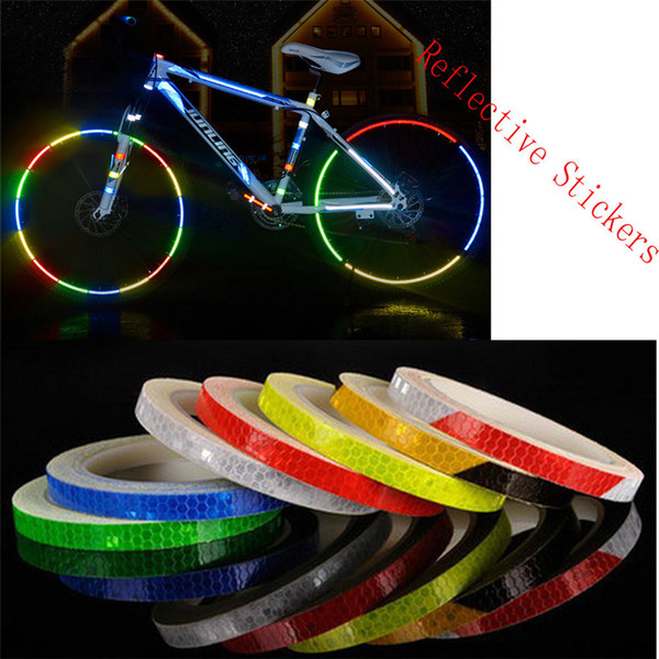 Reflective Stickers Motorcycle Bicycle Reflector Bike Cycling Security Wheel Rim Decal Tape Safer Durable Not Fade Bike Light