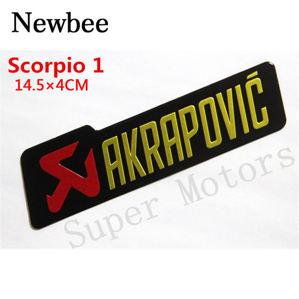 Newbee Aluminum 3D Heat-resistant Motorcycle Exhaust Pipes Sticker Cool Personality Scorpio Yoshimura Emblem Akrapovic Car Decal